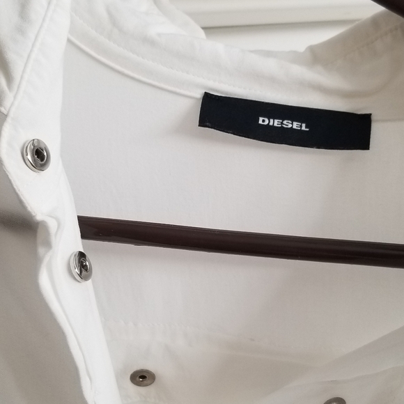 Diesel studded button up cropped white shirt - Picture 4 of 8